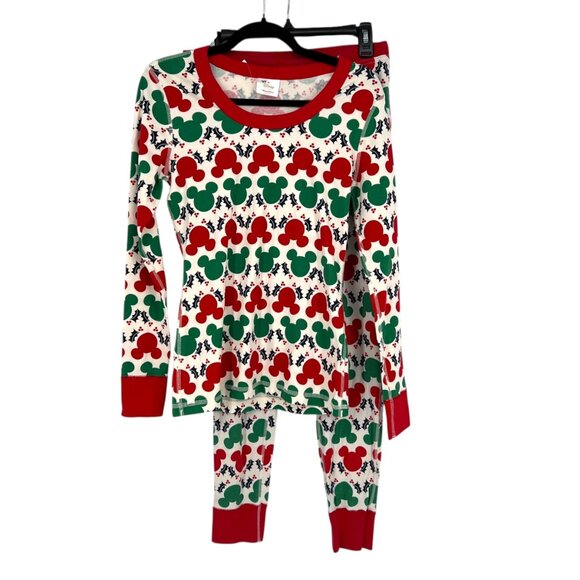 Hanna Anderson Disney Mickey Holly Christmas Organic Cotton Pajama Set - Picture 1 of 16